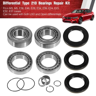 Kit de rodamientos de reparación diferencial tipo 210 para BMW M3 M5 M6 E36 E46 E34 E39 E32 Foto 1 de 4