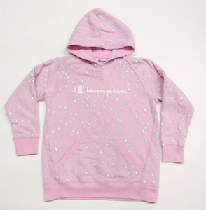 Champion Hoddie Girls XL Pink Pebbles Print Authentic Athletic Wear Pullover - Picture 1 of 3