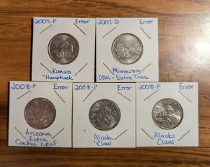 2005 & 2008 Error Quarters (5 coins) FREE SHIPPING! - Picture 1 of 7