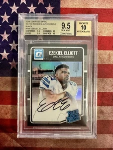 Ezekiel Elliott 2016 Panini Donruss Optik Black Prizm RC Auto/25 BGS Rookie - Bild 1 von 2