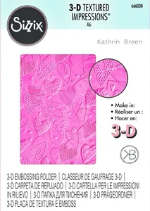Sizzix Mark Making Hearts 3D Embossing folder #666038 Retail $9.99 Kath Breen - Picture 1 of 5