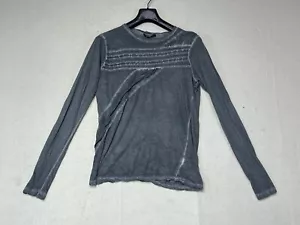 Diesel Large Cotton Blend Grey Long Sleeve Women's Size Large Distressed - Picture 1 of 8