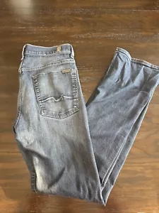 Jean 7 For All Mankind Hombre 32 Recto Relajado Lavado Oscuro Denim Austyn Elástico - Imagen 1 de 8