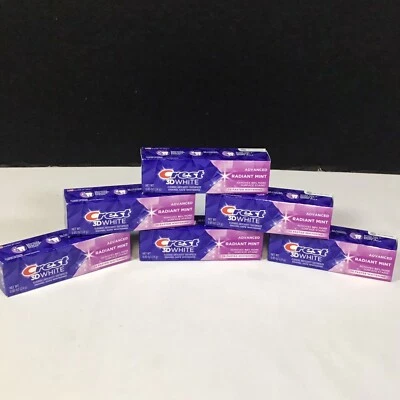 Crest 3D White Advanced Radiant Mint Whitening Toothpaste 0.85oz Lot of 6 New - Image 1 of 4