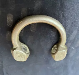 HEAVY OLD AFRICAN BANGLE SILVER ALLOY TRIBAL DESIGN COLLECTABLE. - Picture 1 of 6