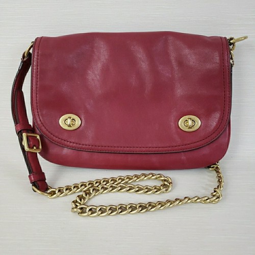 Coach 25361 Legacy Borsa a tracolla doppio gusset catena in pelle