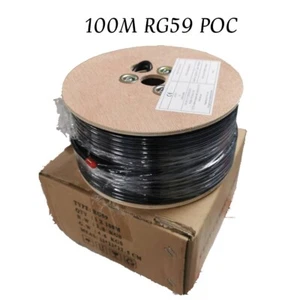 Cable coaxial RG59 negro de 100 m para CCTV aéreo/satélite/alimentación coaxial PoC - Imagen 1 de 3