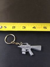 Vintage Plastic Toy Mini Gun Keychain Key Ring Chain Fob Hangtag  *115-B