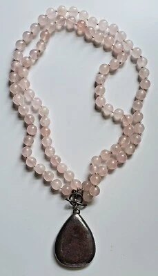 Collar con cuentas de cuarzo rosa y esterlina Simon Sebbag SSD 925 Foto 1 de 4