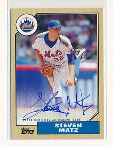 STEVEN MATZ 2017 TOPPS '87 TOPPS AUTOGRAPH AUTO *NEW YORK METS* - Picture 1 of 2