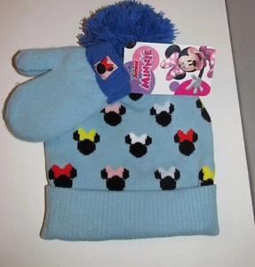 Toddlers Minnie Mouse Knit Pom Beanie & Mittens Set (2T - 5T) BRAND NEW W TAGS - Picture 1 of 3