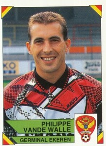 163 PHILIPPE VANDE WALL # BELGIUM GERMINAL EKEREN - FOOTBALL STICKER 95 PANINI
