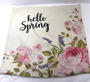 Hexagramm Frühlingskissenbezug 18x18 Bauernhaus Deko Frische Blume - Bild 1 von 5