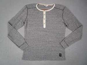 Diesel Shirt Mens Extra Large Gray Long Sleeve Henley Workwear Retro Moto - Picture 1 of 11