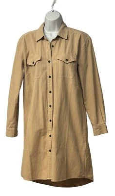 Style & Co Women's Long-Sleeve Button-Down Cotton Shirt Dress, Tan, Sz. S - Image 1 of 4