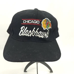 VTG Chicago Blackhawks Wool American Needle Script Snapback Hat - Picture 1 of 11
