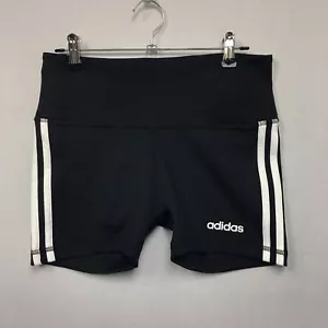Adidas Climalite 3-Stripe Shorts Women Size L Large Training Fitted Short #751 - Picture 1 of 3