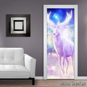 Papel pintado para puerta autoadhesivo mural puerta póster fantasía cien ciervos 1412 - Imagen 1 de 2