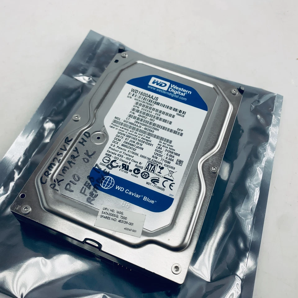 WESTERN DIGITAL WD1600AAJS 3.5" HDD 160GB 7200RPM 8Mb Cache SATA 3.0GB/s - Image 1 of 1