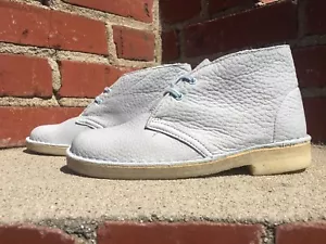 Clarks Desert Chukka Ankle Boot Light Blue Leather Women Size 6 Crepe Outsole - Picture 1 of 11