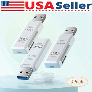3Pcs USB 3.0 SD Card Reader for PC Micro SD to USB Adapter CardReader for Camera - Afbeelding 1 van 19