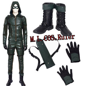 Hot Cakes Season 5 Oliver Queen Cosplay Costume and Cosplay Shoes 