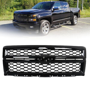 For 2014-2015 Chevrolet Silverado 1500 Front Upper Grille Gloss Black NEW