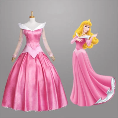 Sleeping Beauty Princess Aurora Pink Adult Cosplay Costume Halloween Party Dress - Image 1 of 4