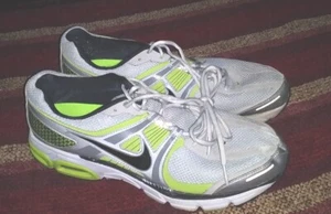 Nike Air Max Moto+ 8 (size 12) White/Neo Lime-Blk-Slv mens Running 407641 130 - Picture 1 of 4