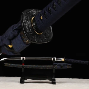 Spada Samurai Giapponese Katana 1095 Acciaio al Carbonio FINITURA A SPECCHIO Rasoio Affilato - Foto 1 di 13
