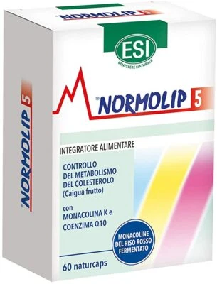NORMOLIP 5 ESI 60 CAPSULE INTEGRATORE ALIMENTARE PER CONTROLLO DEL COLESTEROLO - Immagine 1 di 3