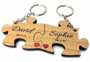 Personalised Jigsaw Keyrings Engraved New Home 1st Home House Warming Love Gift  - Picture 1 of 6
