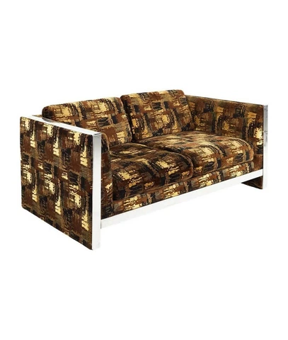 Selig Mid Century Chrome Upholstered Loveseat Cover