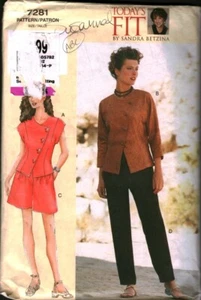 7281 Vintage Vogue Sewing Pattern Misses Loose Fitting Shorts Pants Top Betzina - Picture 1 of 2