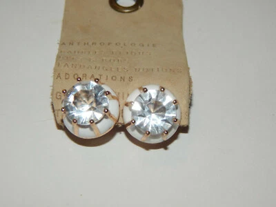 耳环 SORRELLI L 水钻圆形 ANTHROPOLOGIE 白色 RIM POST CLICK 全新带标签 58 美元 — 第 1/4 张图片