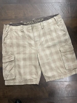 Pantalones Cortos Para Hombre Arizona Cargo Marrón A Cuadros Talla 44 Patinador Años 90 Retro Foto 1 de 2