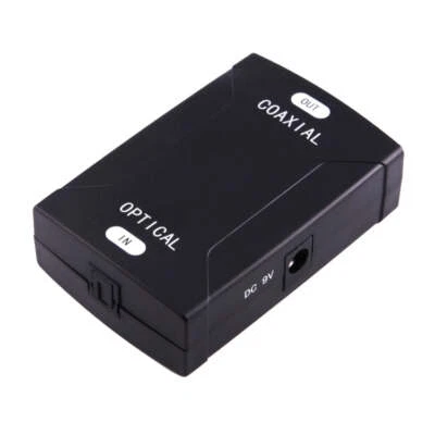 Optischer Toslink Eingang zu Koaxial Cinch Ausgang Digital Audio Konverter Adapter (schwarz - Bild 1 von 4