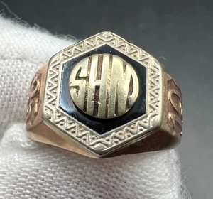 Vintage 10k Gelbgold Klasse Ring, 1925, 3,8 Gramm, Gr. 3 - Bild 1 von 5
