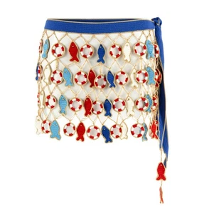 Neu mit Etikett My Beachy Side Poisson Strick Häkel Minirock blau Fisch maritim Innenschlauch - Bild 1 von 14