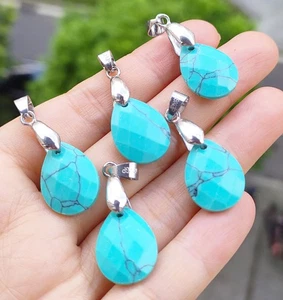 Amuleto de curación de reiki mágico facetado gemas colgantes turquesa cian 5 piezas - Imagen 1 de 1