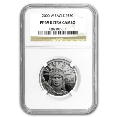 2000-W 1/2 oz Proof American Platinum Eagle PF-69 NGC - Image 1 of 3