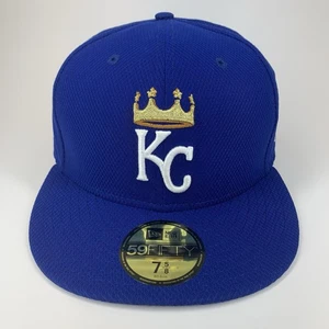 KC Kansas City 7-5/8 Hat AZ 2016 Royals Crown Blue 59FIFTY Fitted Baseball Cap - Picture 1 of 20