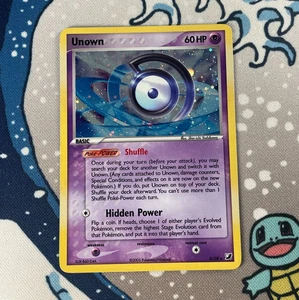 Unown D/28 Holo Rare EX Unseen Forces Pokemon Card Vintage 2005 NM - Picture 1 of 5