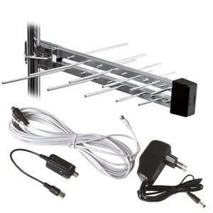 Tv Antenna DVBT and DVBT2 470-790 MHz with Amplifier and Cable Included - Picture 1 of 5