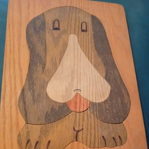 DOG WOODEN PUZZLE 11”x15” EASY PIECES PUZZLES GRAND RAPIDS MI - Picture 1 of 4