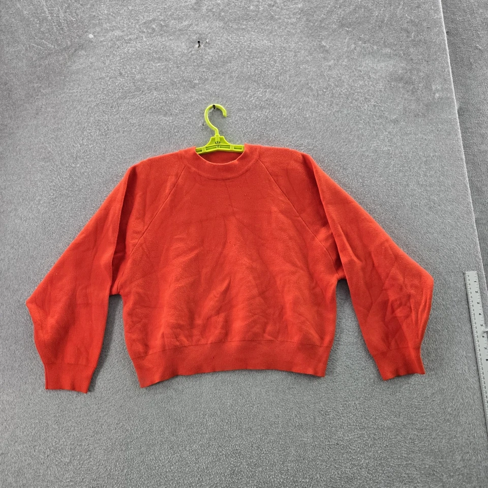 All:row Women Sweatshirt LARGE Orange Nylon Viscose Long Sleeve - Image 1 of 4