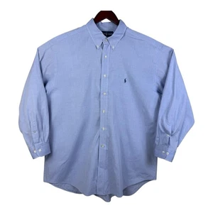 Camicia elegante Ralph Lauren vestibilità classica blu con bottoni senza ferro TAGLIA 17 1/2 32/33 - Foto 1 di 13