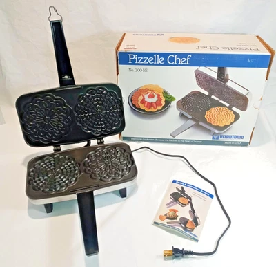 Vintage 1991 Pizzelle Chef 300 Non-stick Italian Cookie Maker Made in the USA - Image 1 of 4