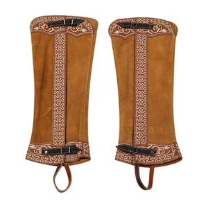 Mexican Tan Polainas Gamuza Riding Charro Chaps - Picture 1 of 1
