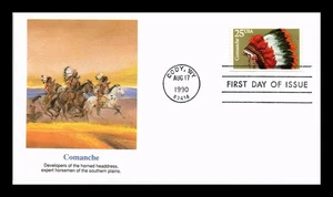 DR JIM STAMPS US COVER COMANCHE NATIVE AMERICAN HEADDRESSES FDC FLEETWOOD - Picture 1 of 2